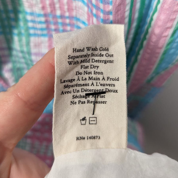 LoveShackFancy Emeka Plaid Cutout Maxi Dress Gingham Pastel Small Preowned - Picture 12 of 12